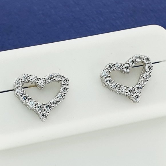 925 Sterling Silver CZ Stud Earrings for Women/Girl, US925P124 - Picture 4 of 8